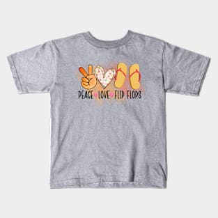 Peace Love and Flip Flops Kids T-Shirt